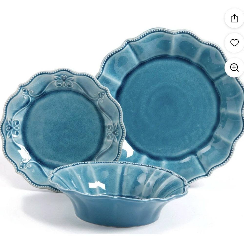 The Pioneer Woman Teal Dinnerware Set